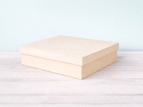 Square wooden box 33x33x8 cm. with lid Ref.P35C23DG