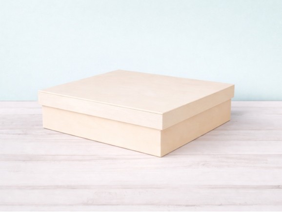 Caja de madera Cuadrada 33x33x8 cm. c/tapa Ref.P35C23DG