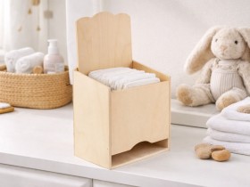 Caja de madera 33x25x20 cm. para pañales Ref.P1681