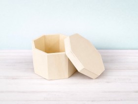 Octagonal wooden box 17x17x11 cm. with cover Ref.P53C10E