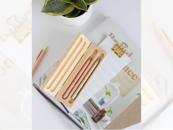 Caja de madera para 2 bolígrafos Ref.P197C03