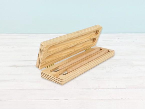 Wooden box for 2 pens Ref.P197C03