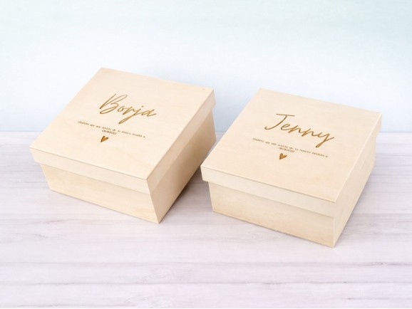 Caja de madera Cuadrada 20x20x10 cm. c/tapa Ref.P00C20