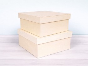 Square wooden box 20x20x10 cm. with lid Ref.P00C20