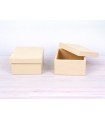 Caja de madera Cuadrada 16,5x16,5x9 cm. c/tapa Ref.PC22
