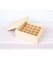 Caja de madera 23x17x11 cm. 24 divisiones c/tapa Ref.P00CF1A