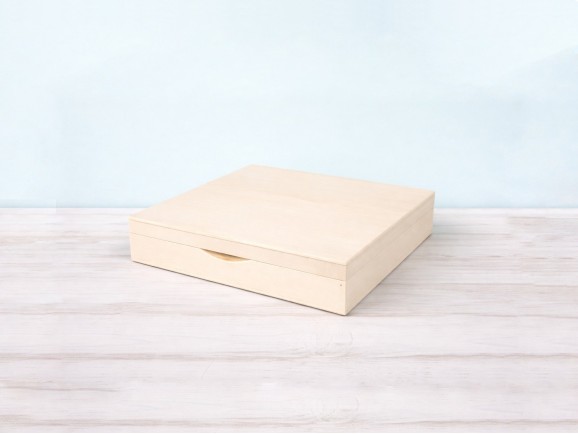 Caja de madera 23x23x5 cm. Ref.AR1028.2