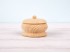 Low round pine wood box with lid Ø9xL6 cm. Ref.AR7223