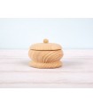 Low round pine wood box with lid Ø9xL6 cm. Ref.AR7223
