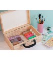 Wooden briefcase box 30x20x10 cm. with black handle Ref.1525