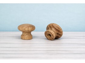 Oak knob handle Ø2.5 cm. with nut Ref.7R