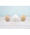 Pine and beech ball handle Ø3 cm. with nut Ref.3