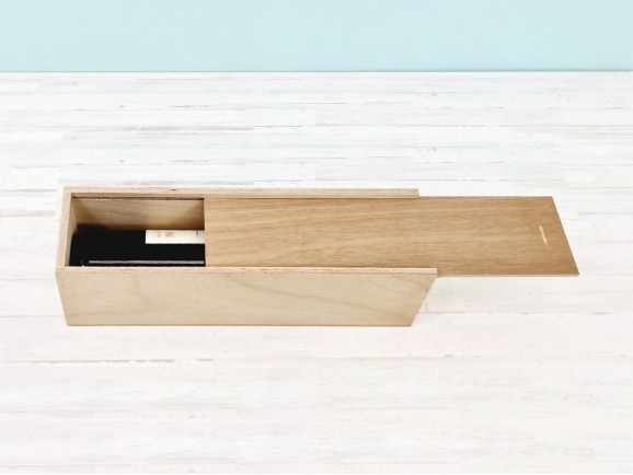 Caja madera 1 Botella de vino Tapa Corredera  Ref.1BotTCOK