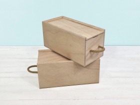 Wooden box 24.5x11.5x11.5 cm. with sliding lid Ref.PC27A