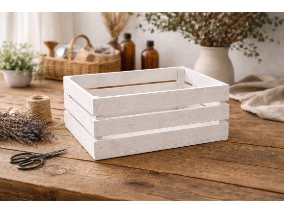 Caja Fruta Blanca 50x30x25 cm. 3 lamas Ref.D2017