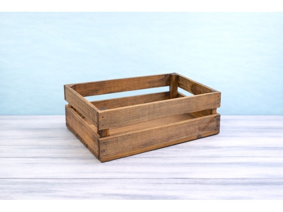 Caja Fruta Envejecida 50x30x17 cm. 2 lamas Ref.D2018