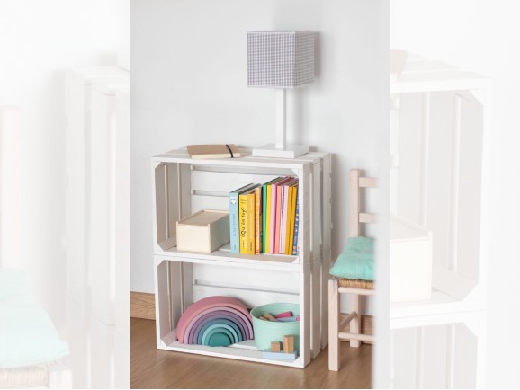 Caja Fruta Blanca 50x30x25 cm. 3 lamas Ref.D2017