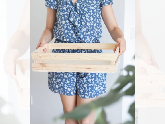 Natural Fruit Box 50x30x17 cm. 2 slats Ref.D2018N