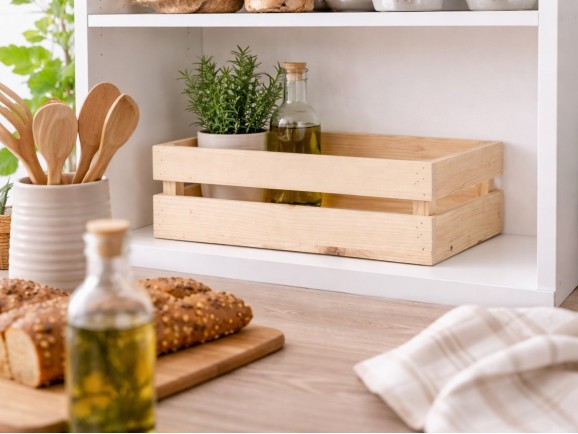 Natural Fruit Box 50x30x17 cm. 2 slats Ref.D2018N