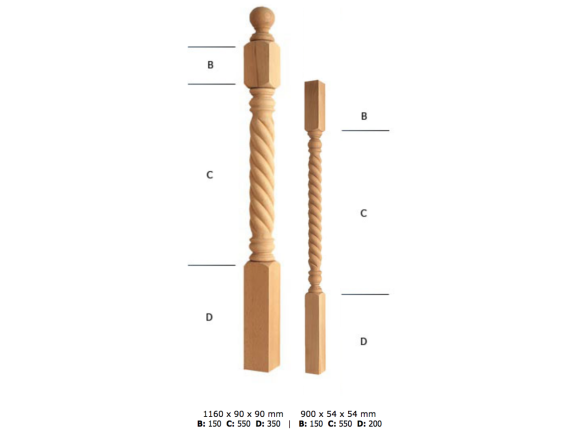 Solomonic wooden baluster and pillar Ref.ST203