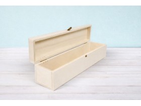 Caja de madera 36x8x7 cm. c/bisagra y broche Ref.P00CB02
