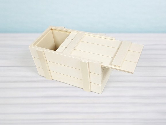 Caja de madera Tipo Embalaje 22x12x12 cm. c/tapa corredera Ref.PC10