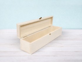 Caja de madera 36x8x7 cm. c/bisagra y broche Ref.P00CB02