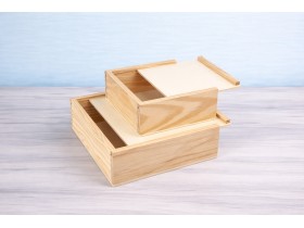 Wooden box 2 measures with sliding lid Frame Ref.P00C01