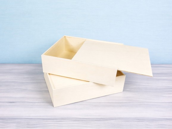 Caja de madera 35x28x10 cm. c/tapa corredera Ref.P1454C8J