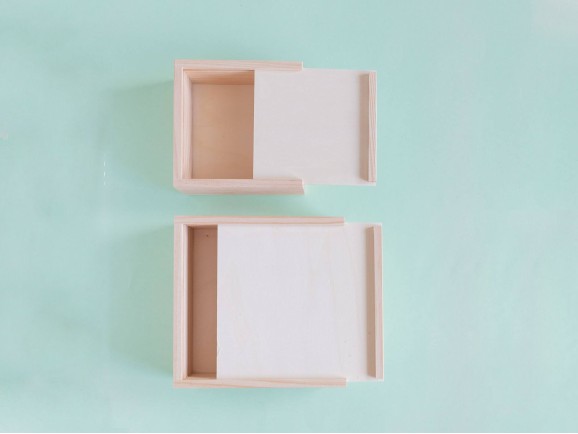 Caja de madera 2 medidas c/tapa corredera Marco Ref.P00C01