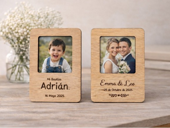 Polaroid-style wooden frame with magnet Ref.MO79