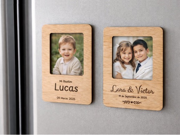 Polaroid-style wooden frame with magnet Ref.MO79