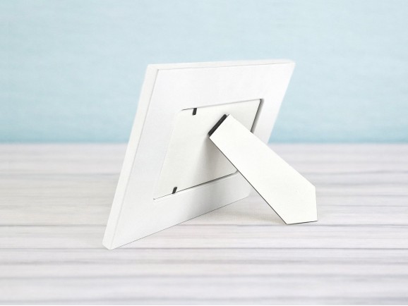 Marco blanco de madera fotos 10x15 cm. con cristal Ref.PM4P