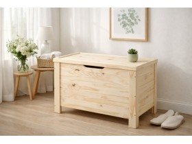 Baúl de madera listones 70 cm. c/tapa Ref.2303