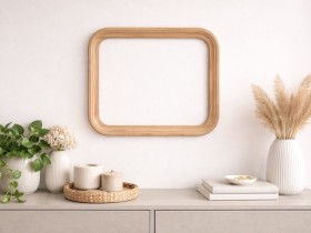 Wooden frame with decorative profile Ref.MO603A