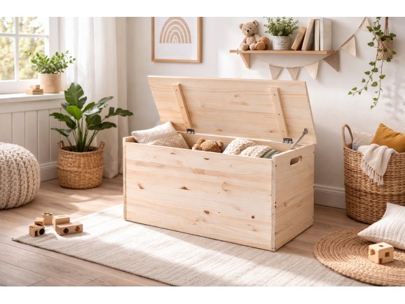 Baúl de madera 80 cm. c/tapa Ref.2302