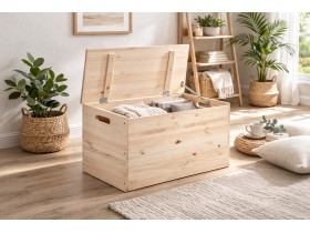 Wooden chest 80 cm. with lid Ref.2302