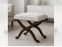 Walnut color varnished wooden footstool Ref. 26321