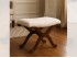 Walnut color varnished wooden footstool Ref. 26321