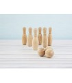 Natural wood mini bowling pins 5.5 cm. Ref.CCTL50
