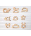 Wooden teethers shapes 1 Ref.RM2018