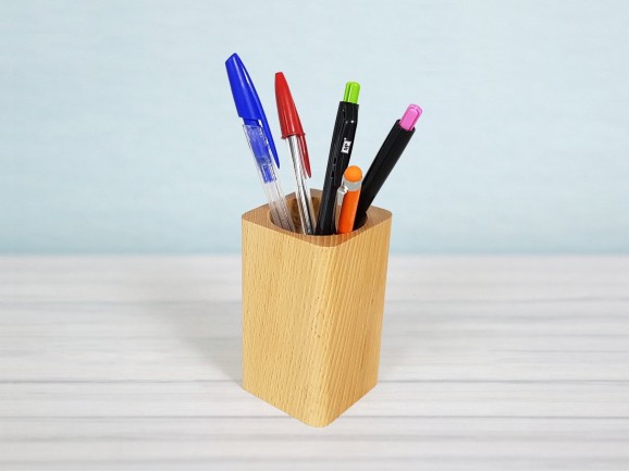 Square wooden pencil holder Ref. CCJC61