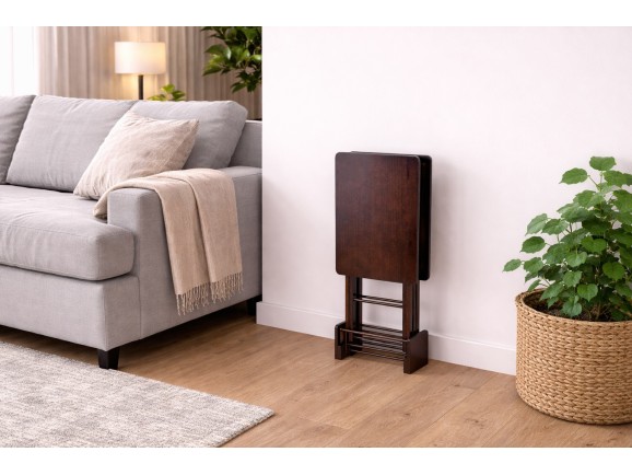 Juego 2 mesas plegables c/soporte dos acabados Ref.1391