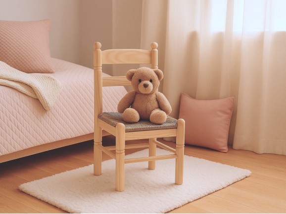 Silla infantil Natural Sara con asiento de enea Ref.AR131929