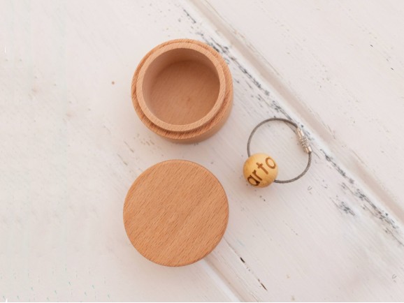 Round wooden box Ø5x4 cm. with cap cover Ref.PCRF1