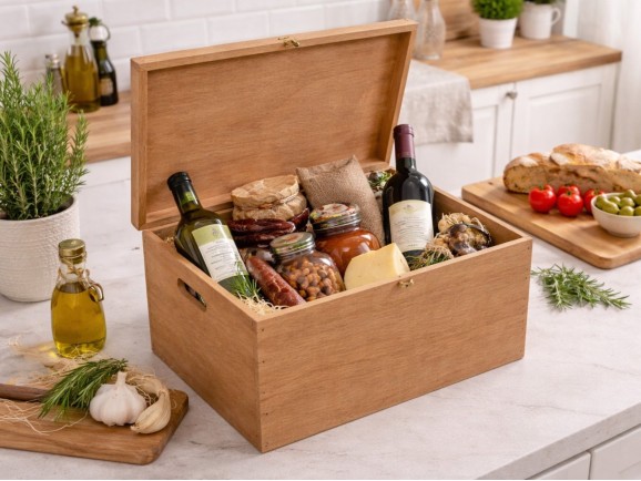 Caja de madera Grande 39x29x24 cm. con asas Ref.P50C52