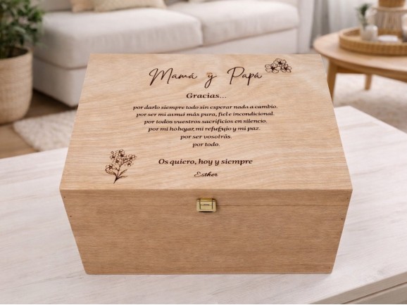 Large wooden box 39x29x24 cm. with handles Ref.P50C52