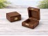 Aged wooden box 8x8x4 cm. with brooch Ref.C1P1F