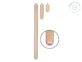 Cylindrical wooden leg with transparent non-slip pad, 3 sizes Ref.ST148