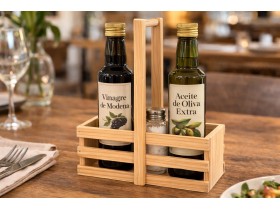 Natural wood cruet with handle Ref.CR125